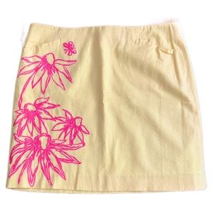 Lilly Pulitzer Pink Floral Embroidered A Line Skirt Size 12